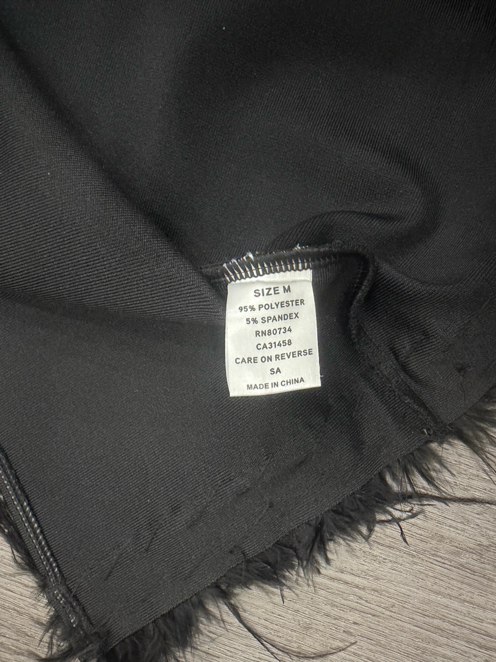 Strapless Black Feather-Trim Sheath Dress Size Medium - Picture 8 of 8